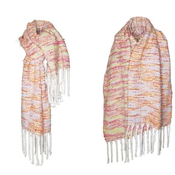 Anthropologie Multicolor Super Soft Fringe Ends Wrap/Scarf - Picture 1 of 5